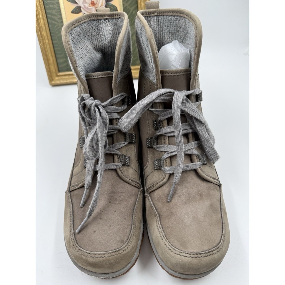 Women's Chaco Barbary Ankle‎ Boots Shoes Size US 9.5 Brown Leather Wool Lace Up - Picture 2 of 10